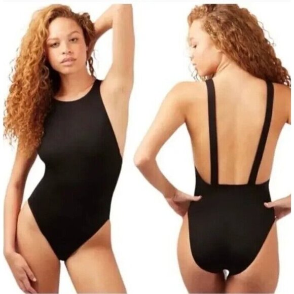 Andie Women's XXXL US 20 The Montauk 1-Piece Swimsuit Black NWT 9545 High Neck - Picture 1 of 12